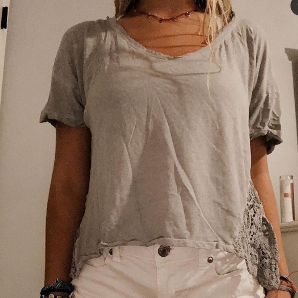 grey lace detailed top!